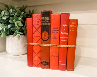 Vintage Decor - Use This Decorative Book Set as Bookshelf Decor, Coffee Table Books or Unique Shelf Decor - Set of 6 Hardcover Antique Books