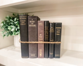 Vintage Decor - Use This Decorative Book Set as Bookshelf Decor, Coffee Table Books or Unique Shelf Decor - Set of 6 Hardcover Antique Books