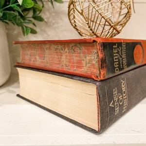 Decorative Books | Books by Color | Build Your Own Book Stack | Book Bundle | Farmhouse Decor | Vintage Books | Red and Black Books |