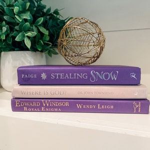 Shabby Chic Farmhouse Books -  Purple Home Decor - Display Books for Shelf Accents and Books for Staging