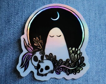 Holographic Ghost Sticker | Laptop decal | Spooky sticker