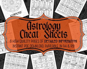 Astrology Cheat Sheets: Grimoire Pages, Astrology Guide (Digital Download)