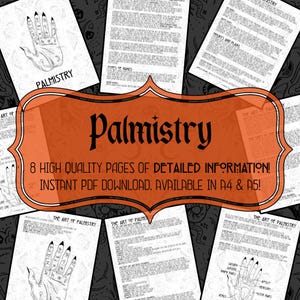 Palmistry Basics | Palm Reading Grimoire Pages | Palmistry Cheat Sheets | Book Of Shadows | Printable Pages | Instant Download | Digital