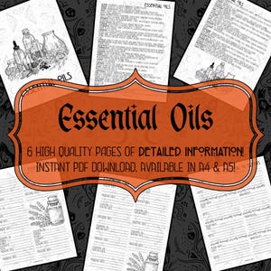 Gids voor etherische oliën | Maak je eigen etherische oliemelanges | Cheatsheets essentiële oliën | Digitale grimoirepagina's | Boek der schaduwen