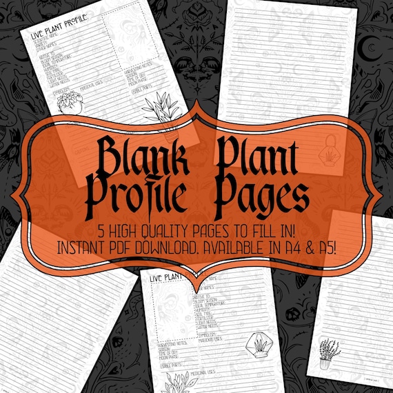 Plant Profile Printable Pages: Plant ID, Care Guide (PDF)