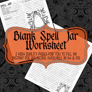 Blank Spell Jar Grimoire Page: Witchcraft Basics (Printable PDF)