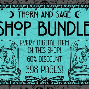 Shop Bundle | Every Page In The Shop | Grimoire | Tarot Journal | Moon Journal | Gothic Planner | Spooky Meal Planner | Instant Download