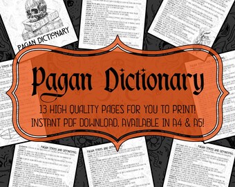 Pagan Dictionary| Pagan Terms And Definitions | Printable Pages | Grimoire | Book Of Shadows | Instant Download