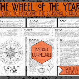 Wheel Of The Year | Pagan Sabbats | Instant Download | Printable Pages | Grimoire | Book Of Shadows