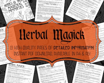 Herbal Magick | Herbal Correspondences | Instant Download | Printable Pages | Grimoire | Book Of Shadows