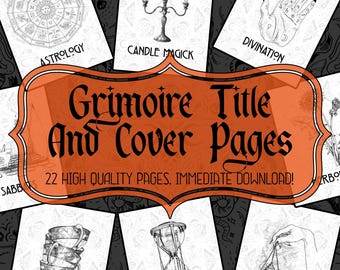 Grimoire Title Pages: Book of Shadows Printable (Instant Download)