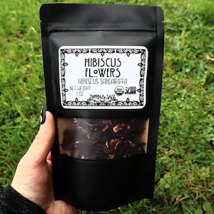 Organic Hibiscus Flowers | 1 oz | Dried | Loose Leaf for Tea or Incense| Hibiscus Sabdariffa