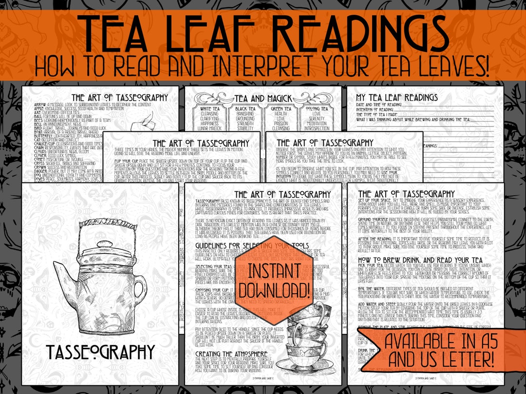 Tea Leaf Reading Guide Tasseography How to Read Tea Leaves Printable