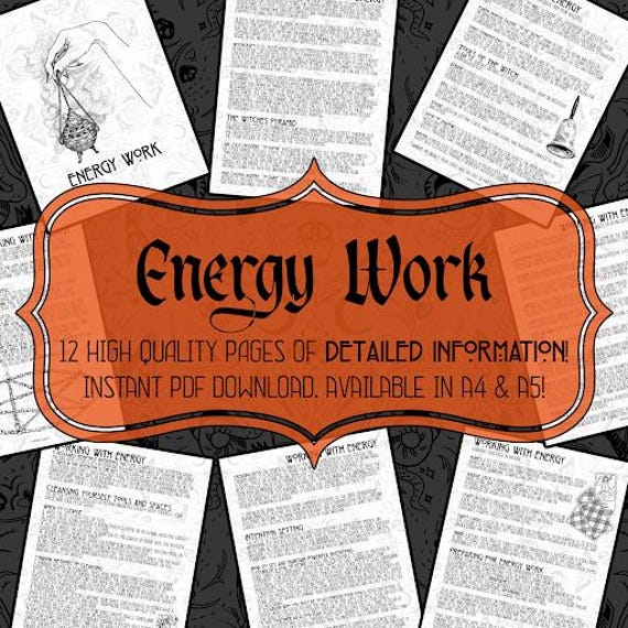 Energy Work Complete Guide | Grimoire Pages | Book Of Shadows | Printable Pages | Instant Download