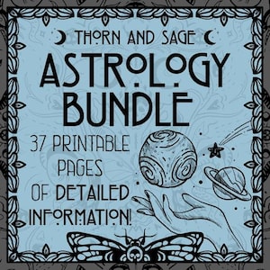 Pack d'astrologie | Aide-mémoire d'astrologie | Apprendre l'astrologie | Guide d'astrologie | Thème natal | Thème du Natal | Zodiaque imprimable | Grimoire