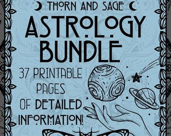 Astrology Cheat Sheets Bundle: Birth Chart, Zodiac Guide (Printable)