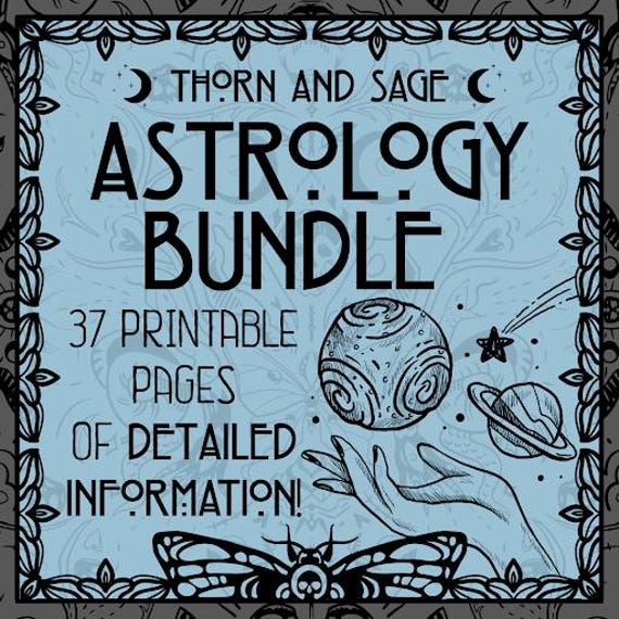Astrology Cheat Sheets Bundle: Birth Chart, Zodiac Guide (Printable)