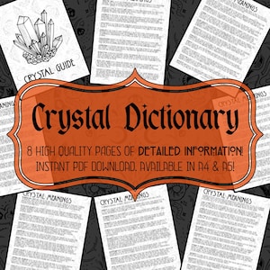 Crystal Guide | Complete Guide for Uses and Definitions | Instant Download | Printable Pages | Grimoire | Book Of Shadows