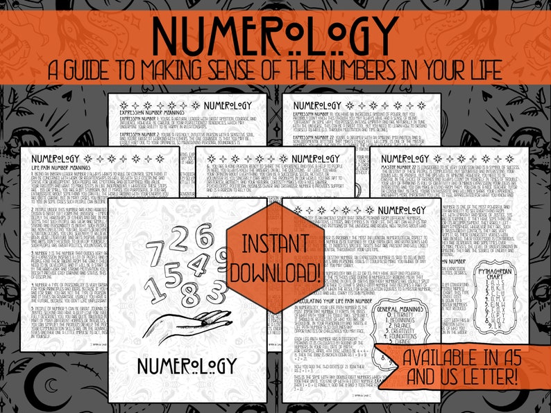 Numerology Cheat Sheets | Printable Pages | Grimoire | Book Of Shadows | Number Guide | Angel Numbers | Instant Download 