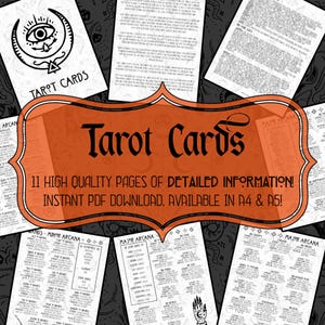 Tarot Spickzettel | Kartenbedeutungen und Entsprechungen | Sofortdownload | Druckbare Seiten | Tarot Buch | Zauberbuch | Buch der Schatten