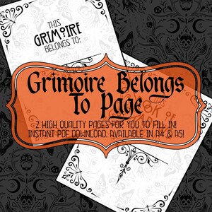 Blank Belongs To Pages | Personal Grimoire | Grimoire Pages | Printable Book Of Shadows