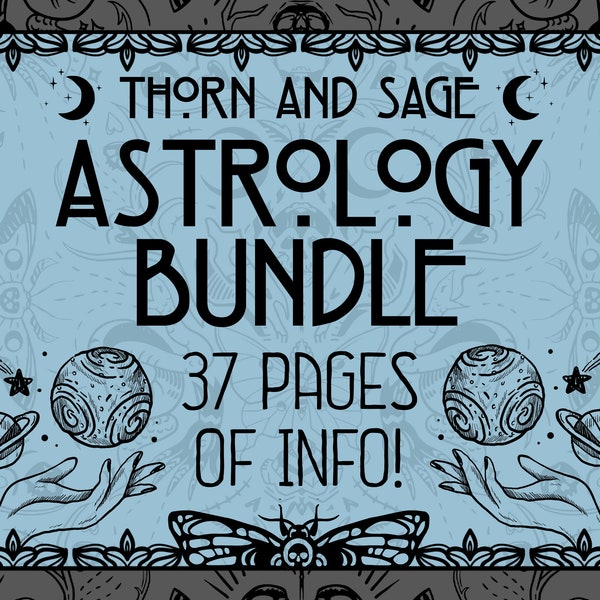 Astrology Bundle | Astrology Cheat Sheets | Learn Astrology | Astrology Guide | Birth Chart | Natal Chart | Printable Zodiac | Grimoire