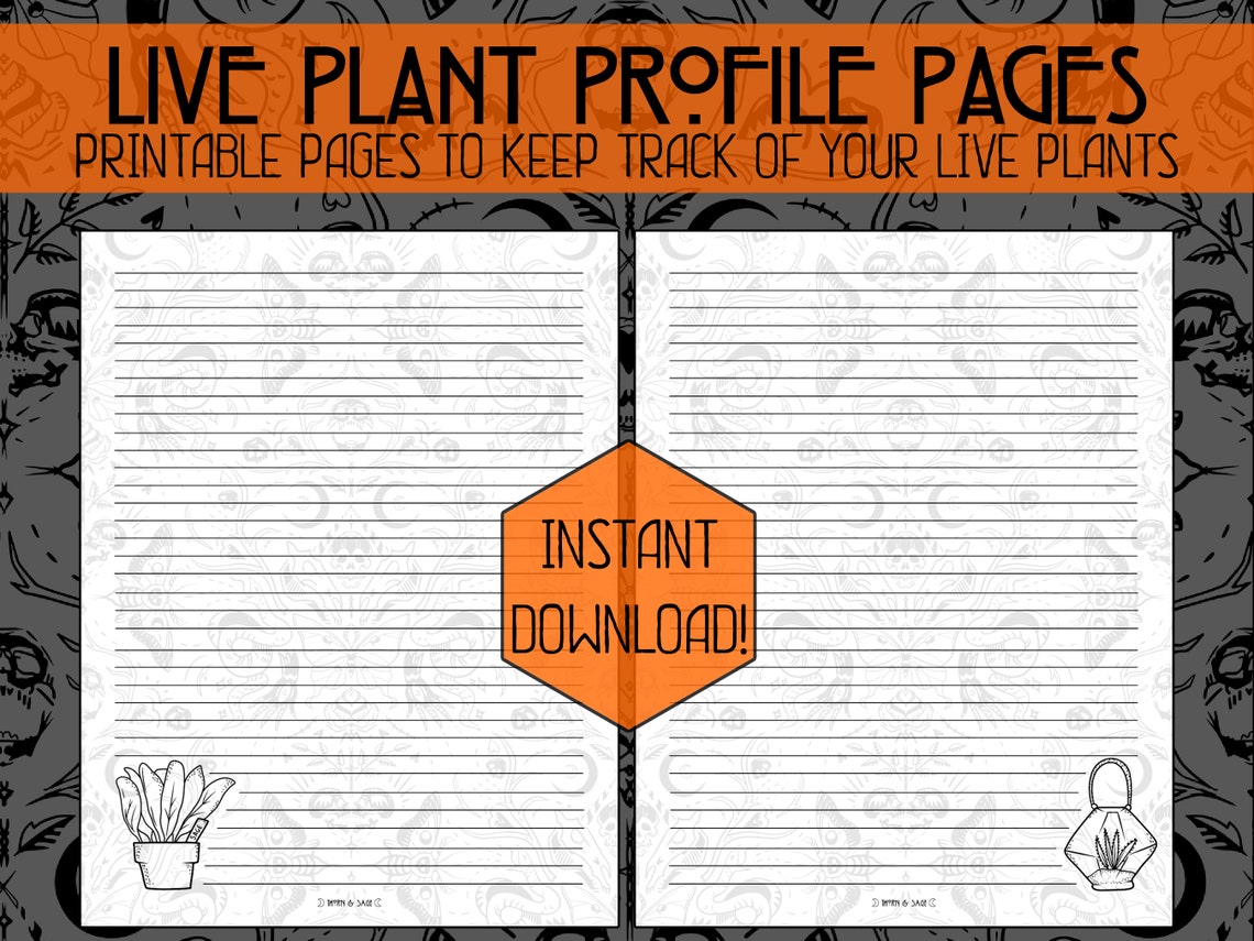 Live Plant Printable Pages Printable PDF Plant ID Plant - Etsy
