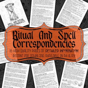 Magische Entsprechungen | Ritual und Zauberkorrespondenzen | Druckbare Seiten | Zauberbuch | Buch der Schatten | Sofortdownload