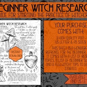 Beginner Witch Research | Witchcraft Basics | Instant Download | Printable Pages | Grimoire | Book Of Shadows