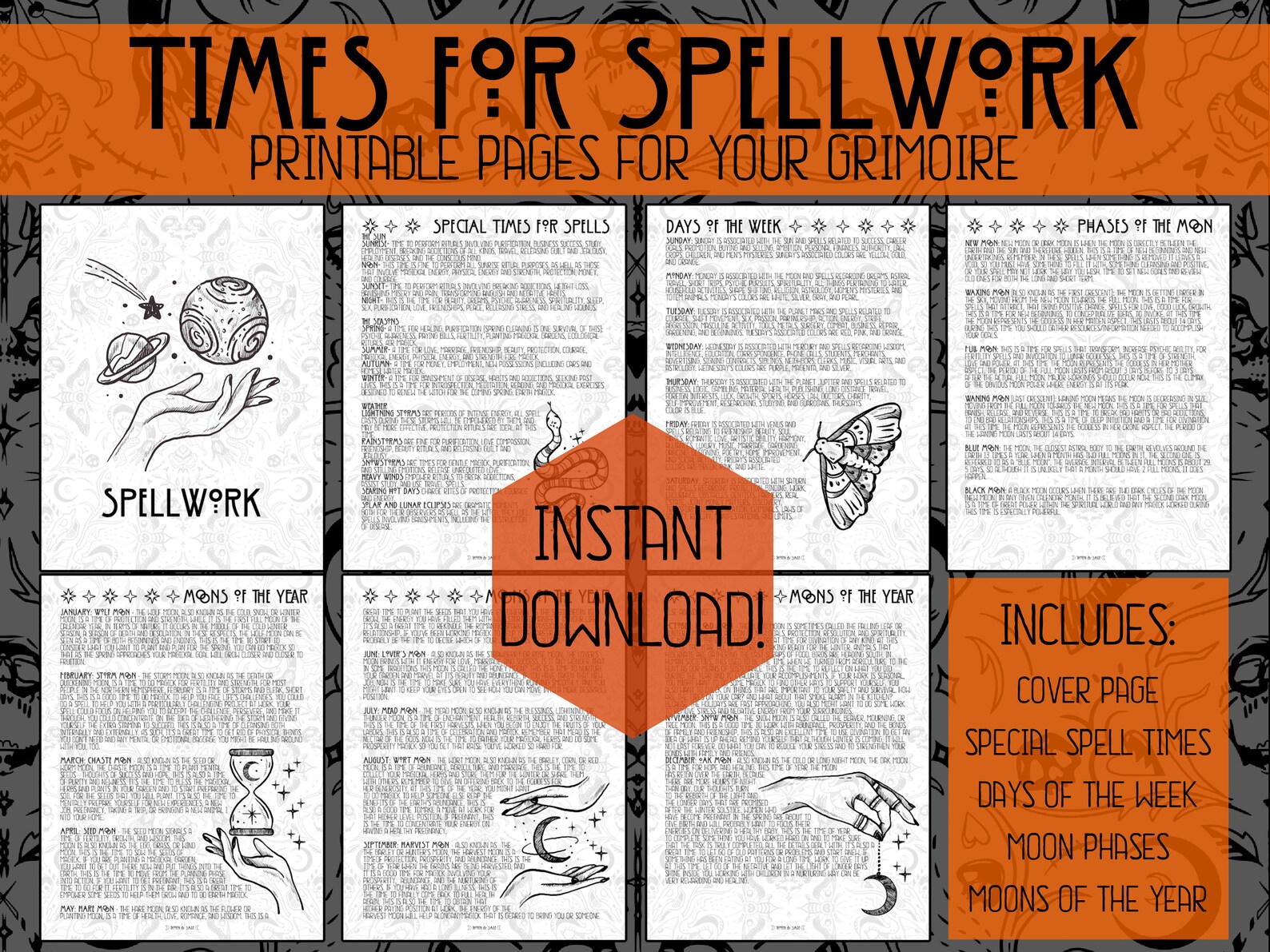 Spell Time Correspondences Instant Download Printable Etsy