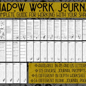 Shadow Work Journal | Printable Workbook | 115 Diverse Journal Prompts | Printable Pages | Instant Download