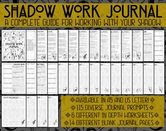 Shadow Work Journal: 115 Prompts, Printable Workbook (Instant Download)
