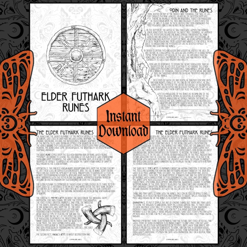 Elder Futhark Runes Guide: Printable Cheat Sheets (instant Download) - Etsy