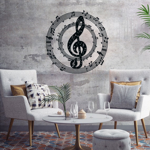 Music Note Wall Art Metal Wall Decor Gift for Husband Music Etsy
