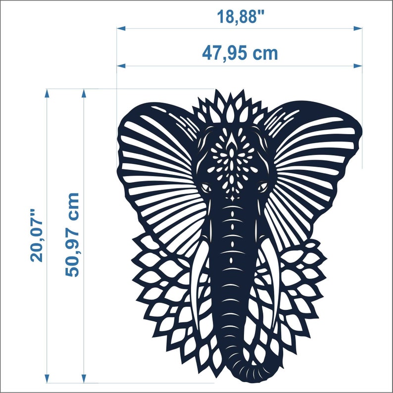 Mandala Large Metal Wall Art Elephant Mandala Wall Art Metal Etsy