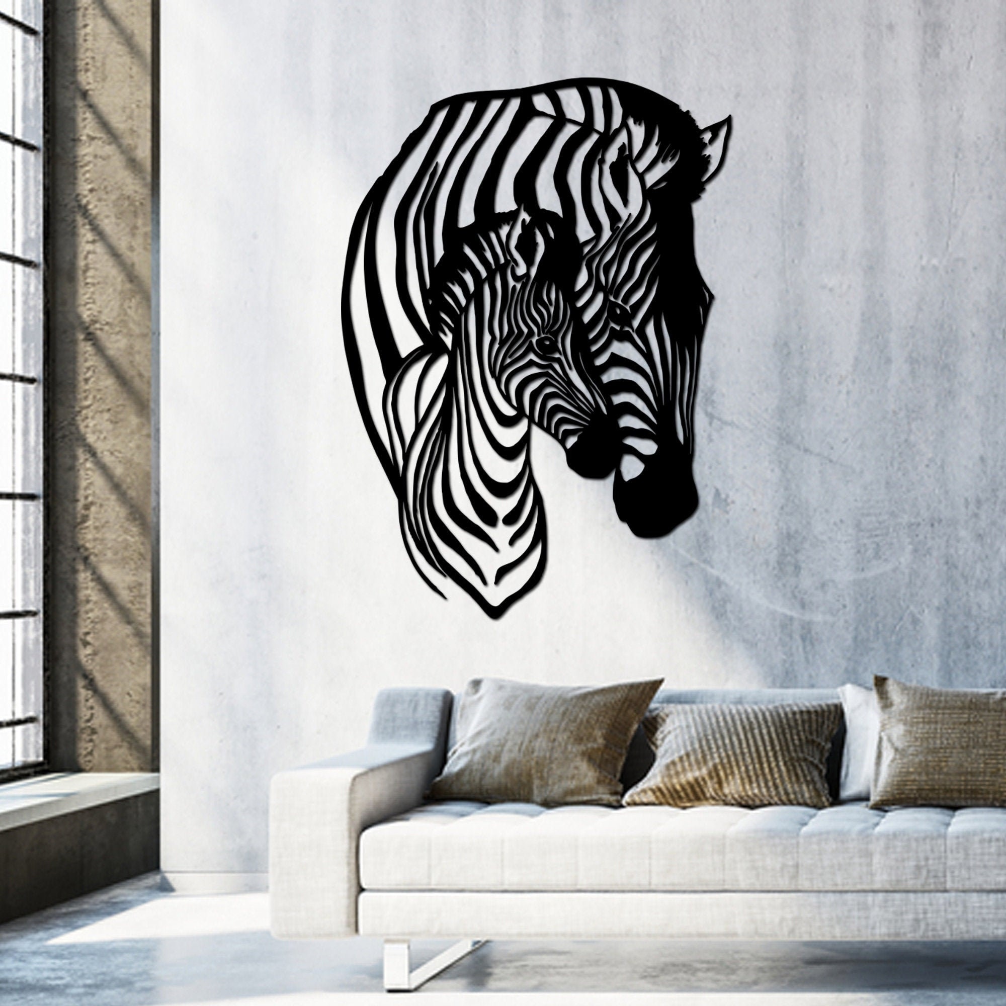 Zebra Metal Wall Art Animal Wall Decor Wildlife Metal Wall Etsy