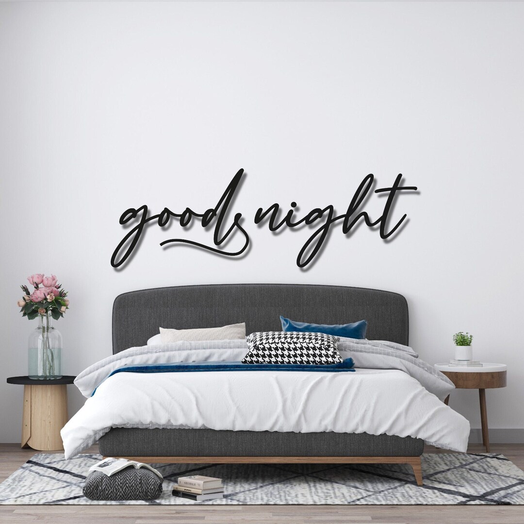Bedroom Signgood Nightmetal Wall Decormetal Wall Etsy