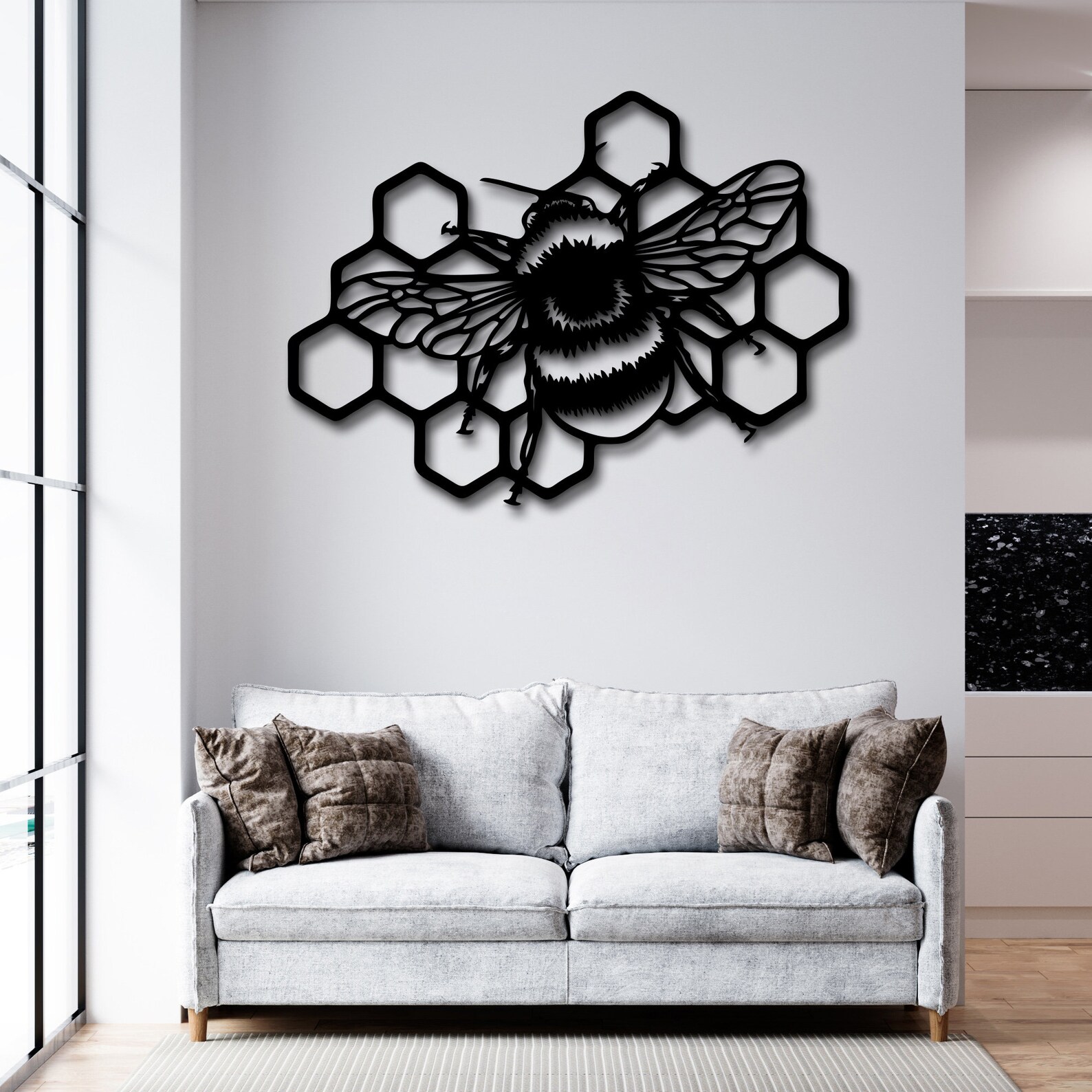 Bee Metal Wall Art Metal Bee Honey Comb Garden Decor Garden Etsy UK