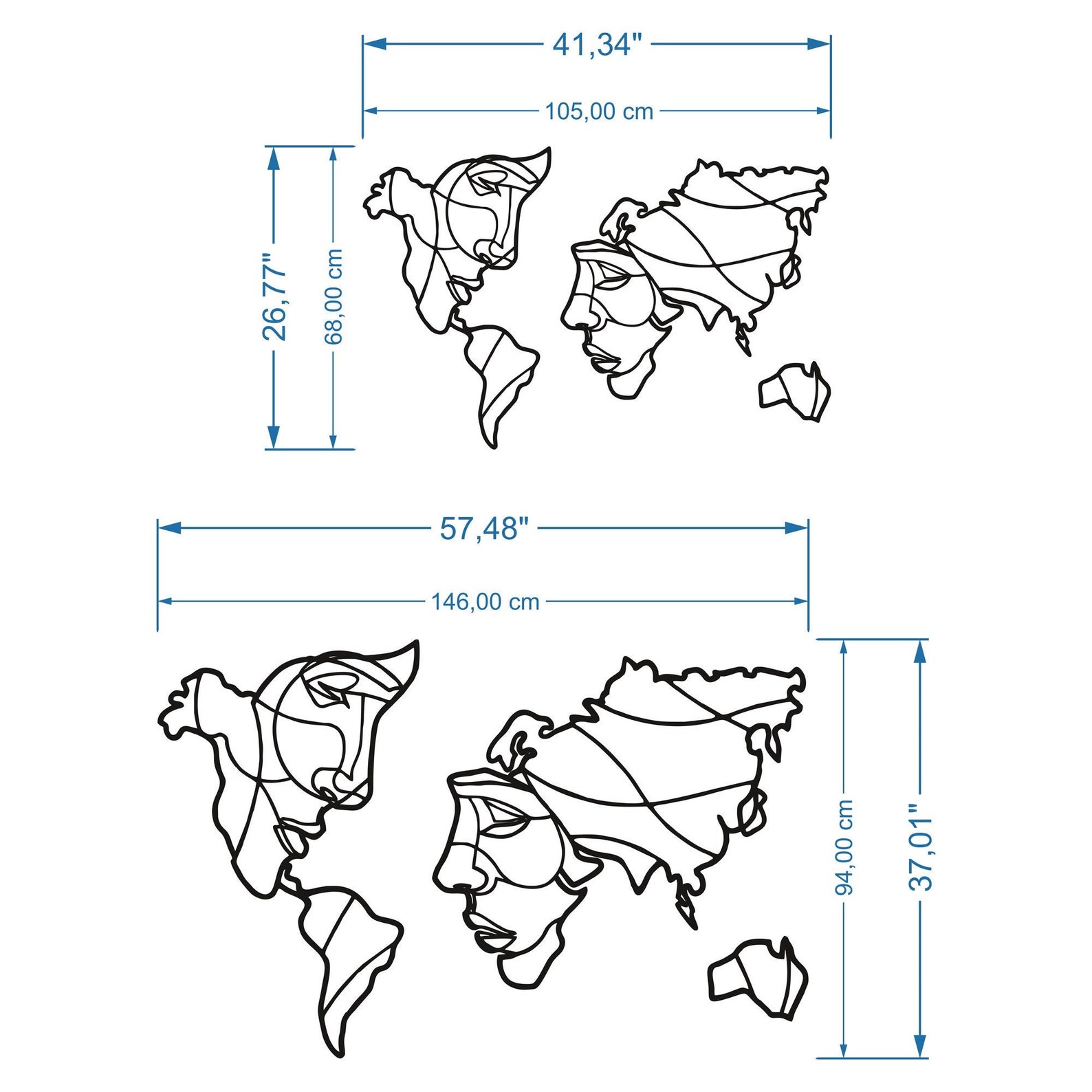 Metal World Map Map of Life Metal Wall Decor Metal Wall Etsy