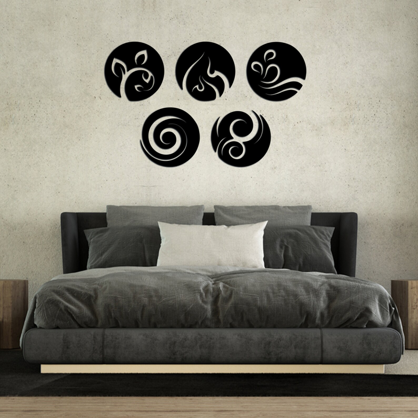Five Elements Metal Wall Art Metal Wall Sign Metal Wall Etsy
