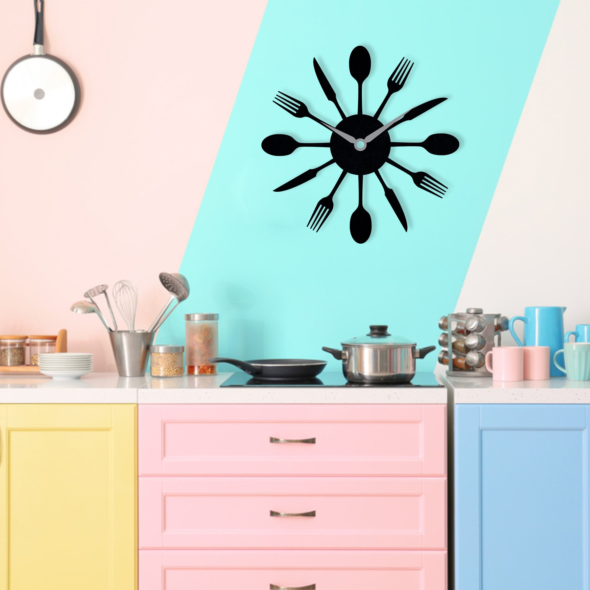 Wanduhr Küchenuhr Wanduhr aus Metall Wanduhr | Etsy