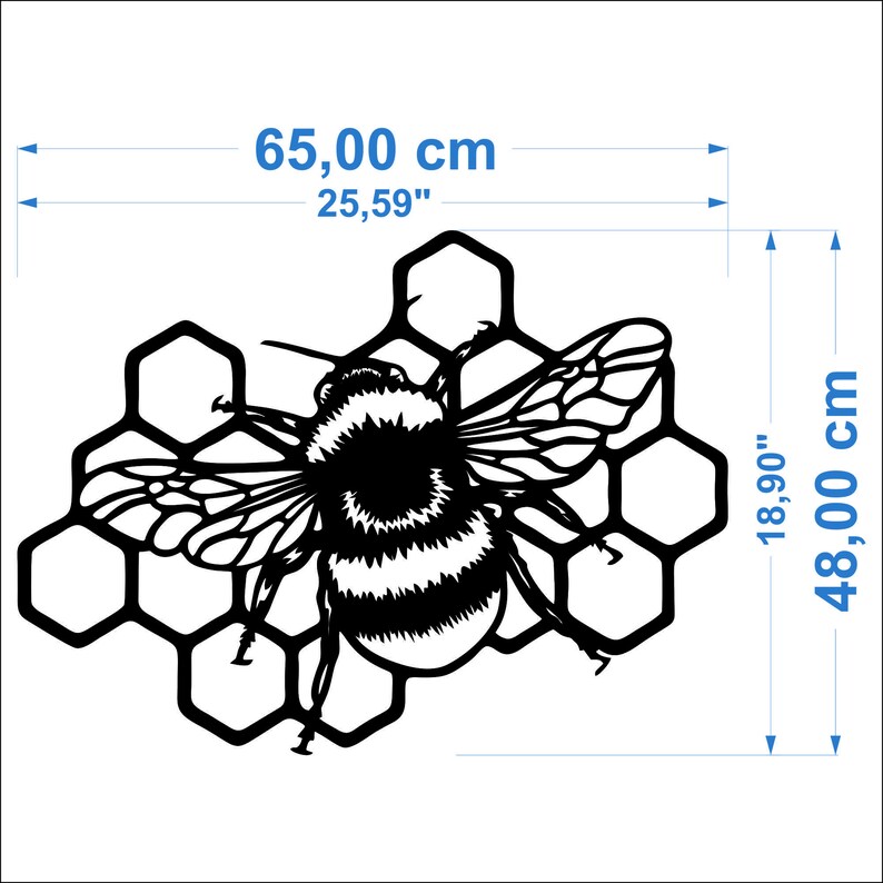 Bee Metal Wall Art Metal Bee Honey Comb Garden Decor Garden Etsy