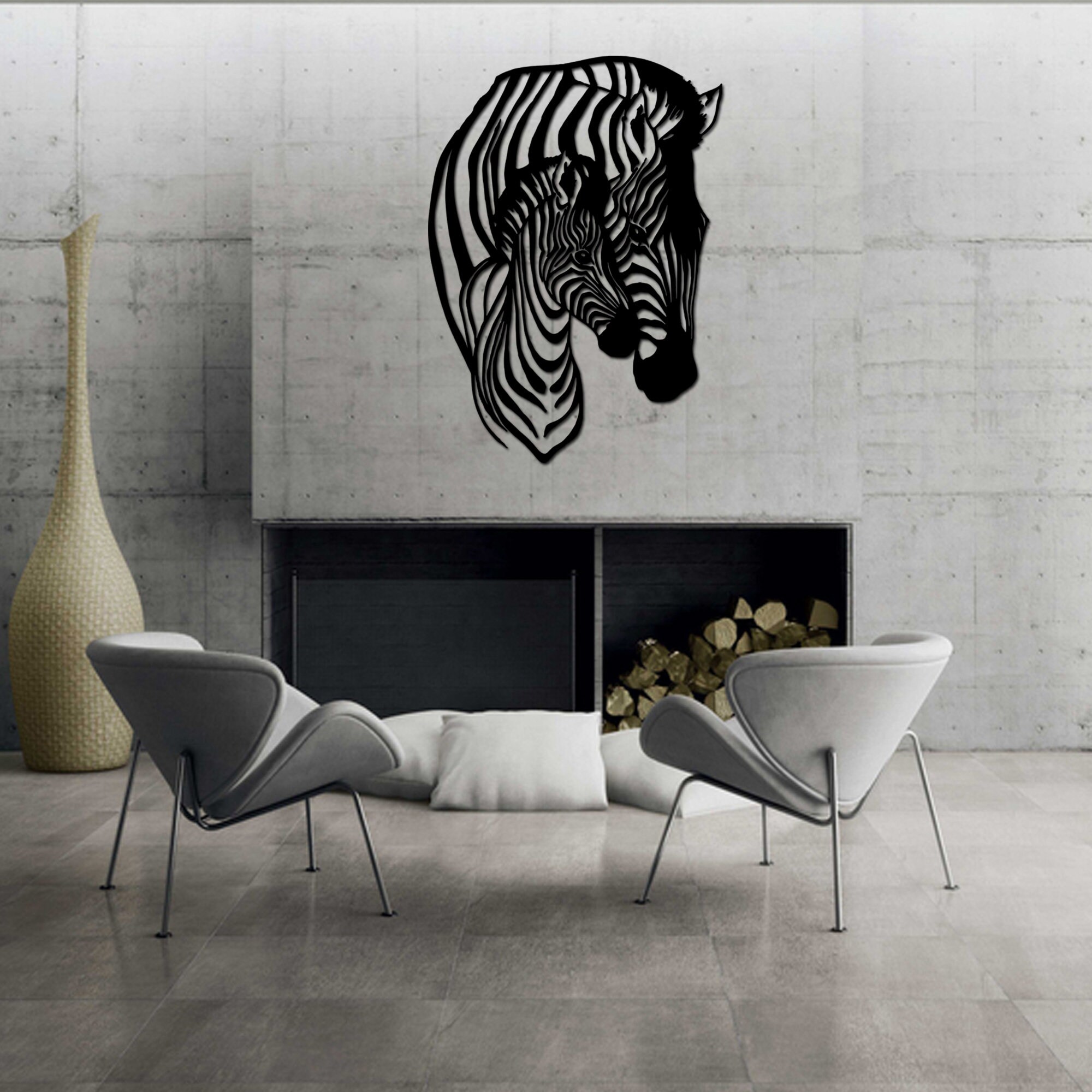 Zebra Metal Wall Art Animal Wall Decor Wildlife Metal Wall Etsy
