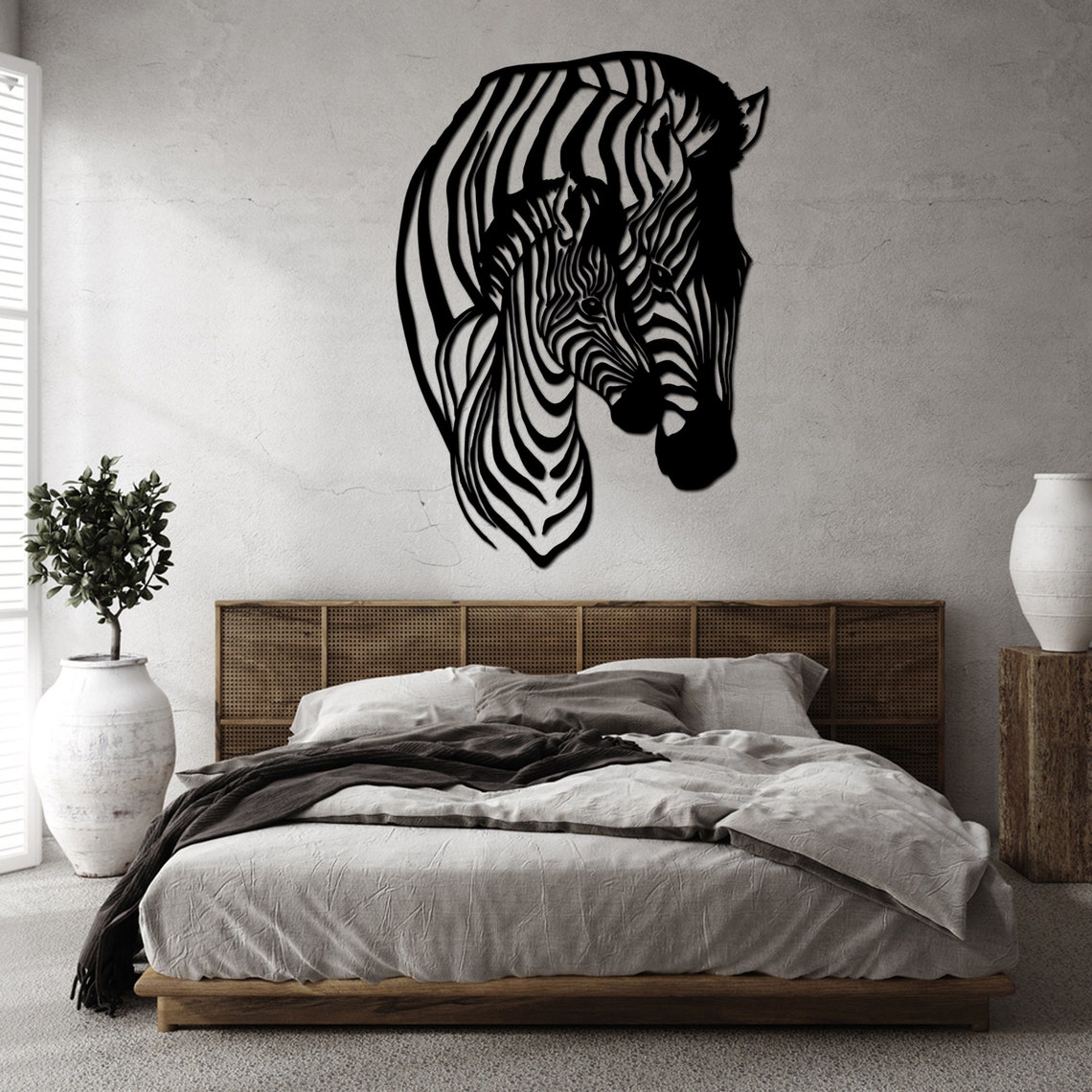 Zebra Metal Wall Art Animal Wall Decor Wildlife Metal Wall Etsy