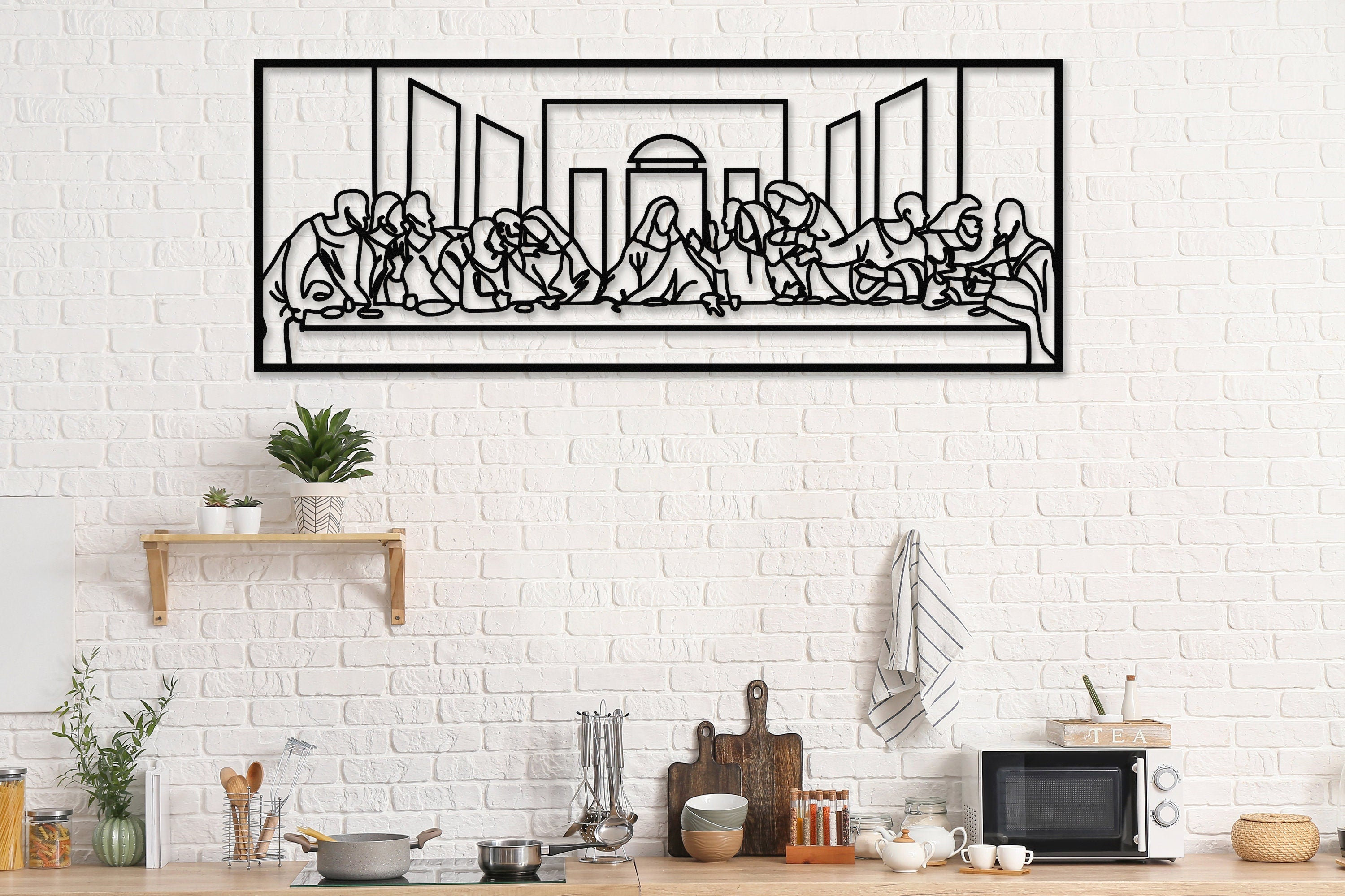Jesus Last Supper Metal Wall Art by Leonardo Da Vinci Artwork Etsy Canada