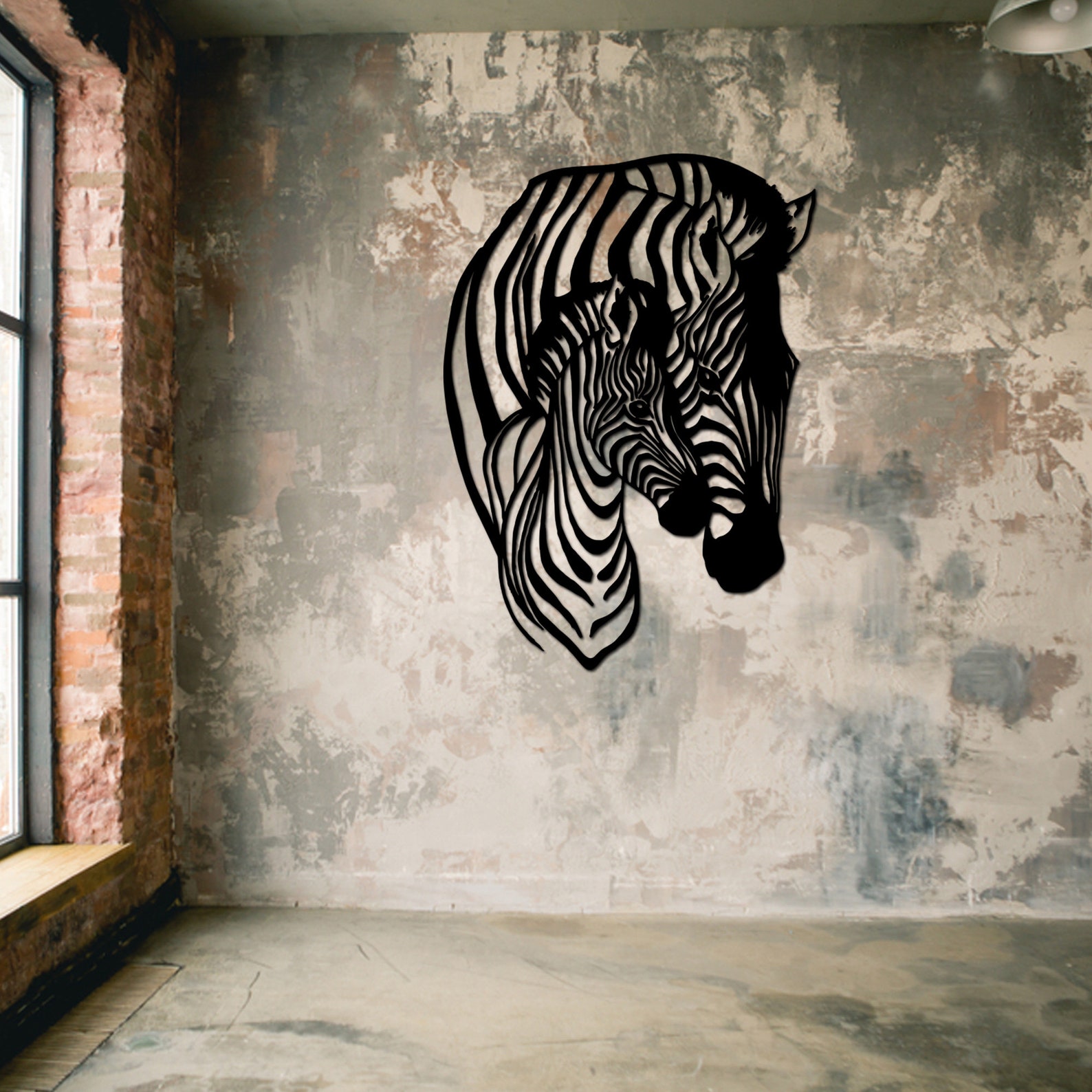 Zebra Metal Wall Art Animal Wall Decor Wildlife Metal Wall Etsy