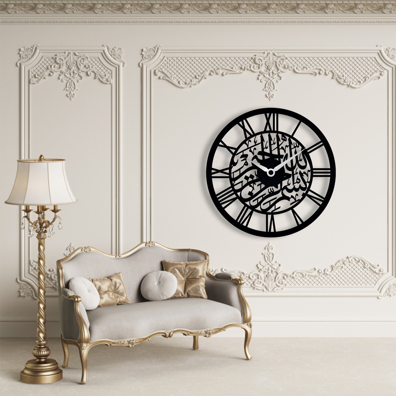 Islamic Wall Clock Large Metal Wall Clock Islamic Home Etsy