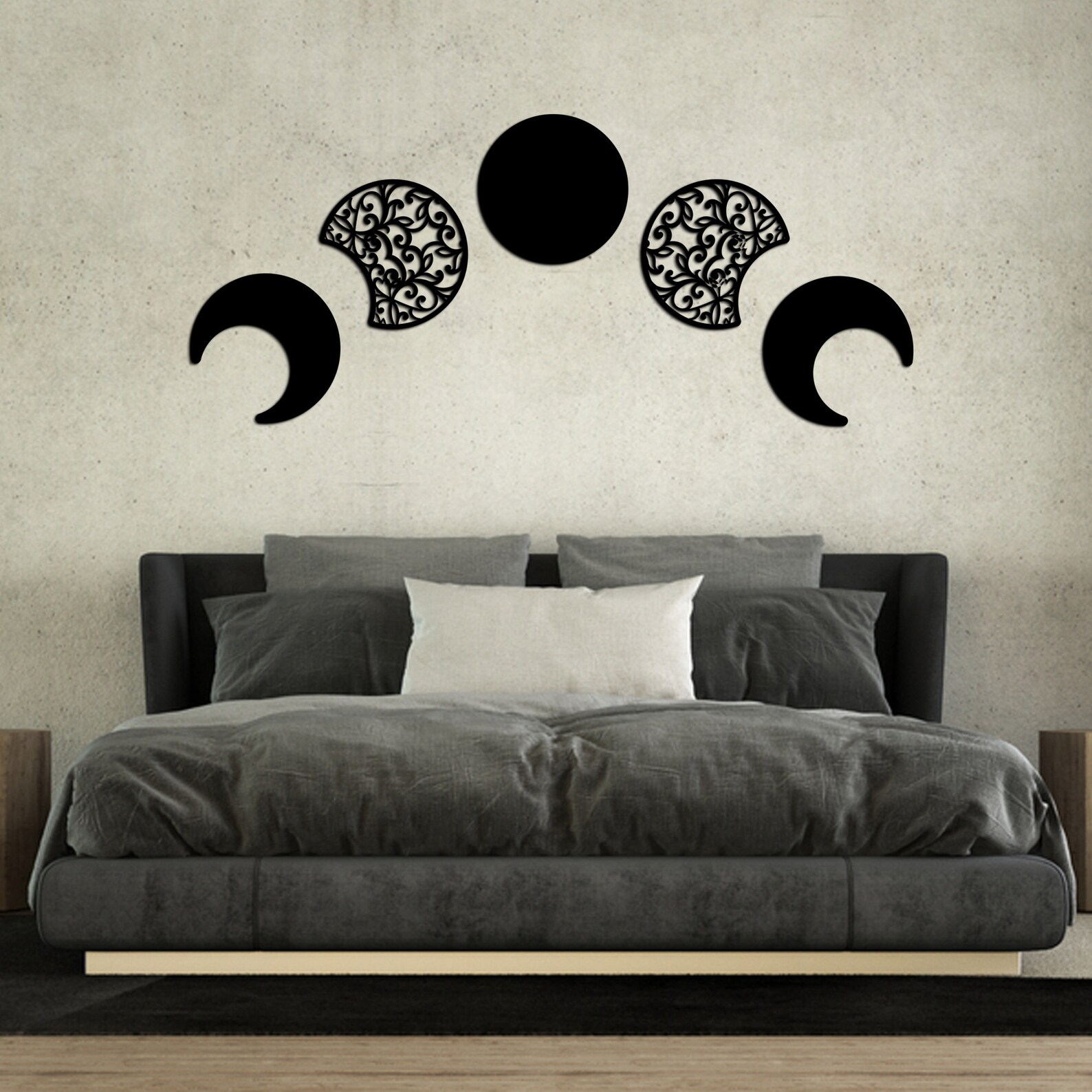 Lunation Moon Metal Wall Art Moon Phases Moon Wall Deco Etsy