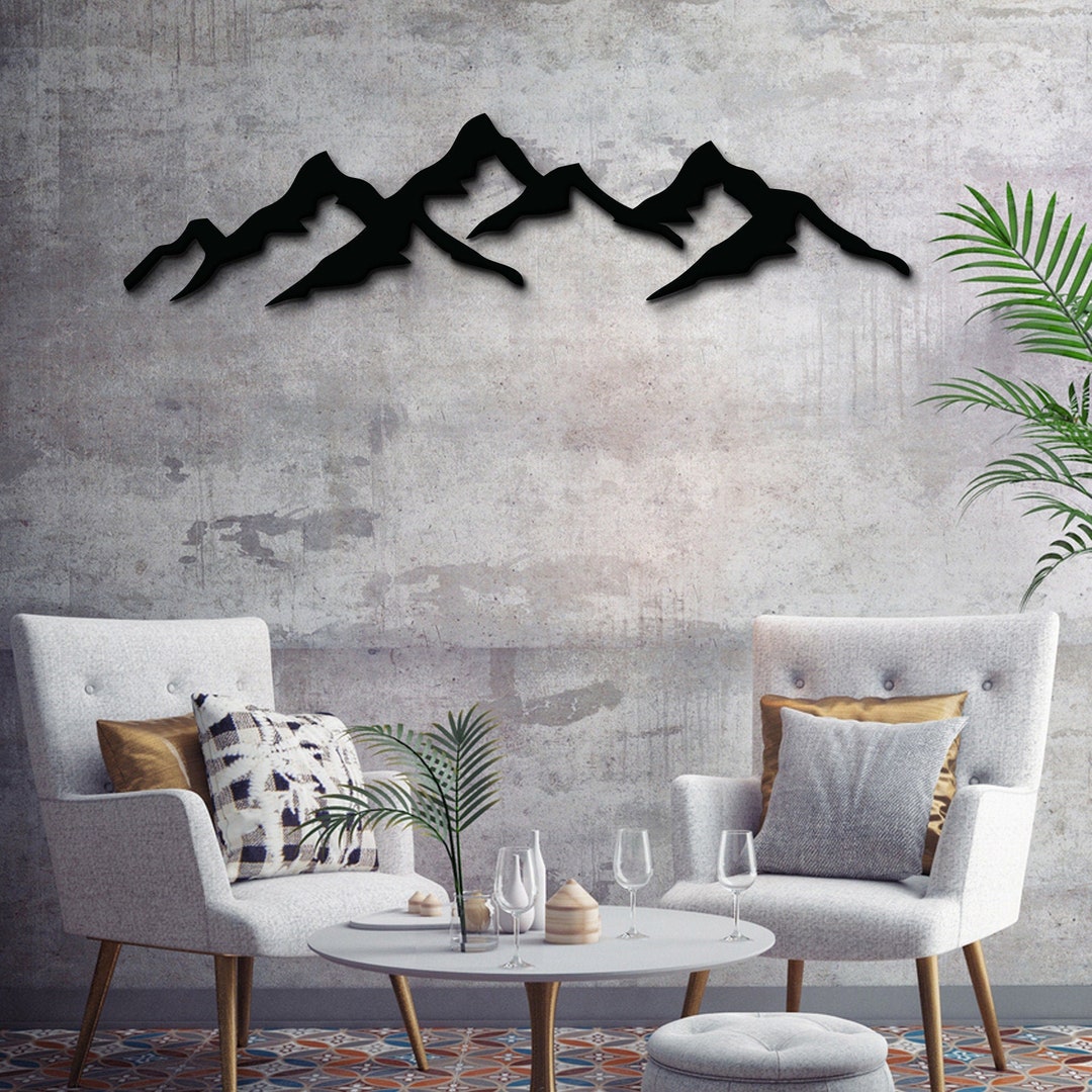 Mountian Wall Art Metal Wall Art Forest Metal Decor Etsy