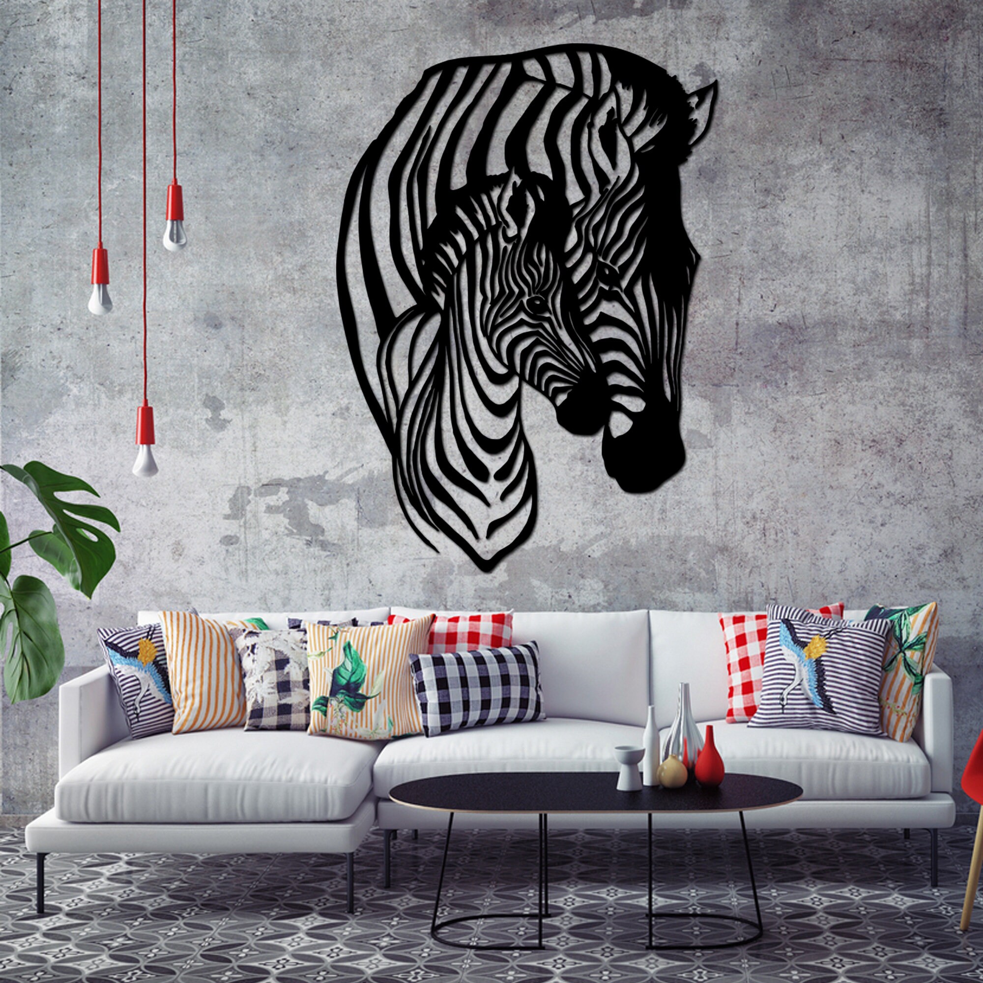 Zebra Metal Wall Art Animal Wall Decor Wildlife Metal Wall Etsy